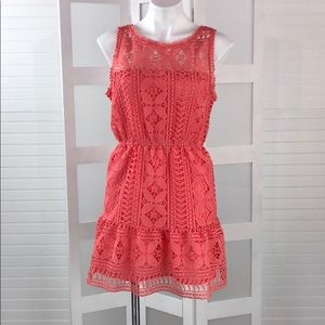 BRAND NEW- BB Dakota Mini Lace Dress in Coral